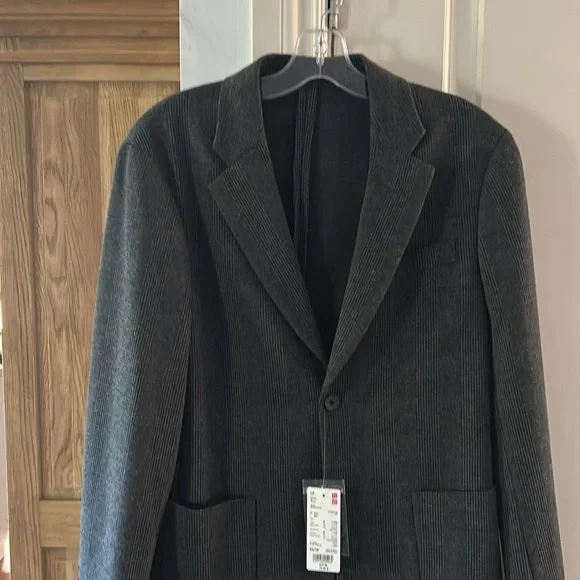 NWT Uniqlo grey comfort 2b jacket plaid xs - Picture 7 of 13